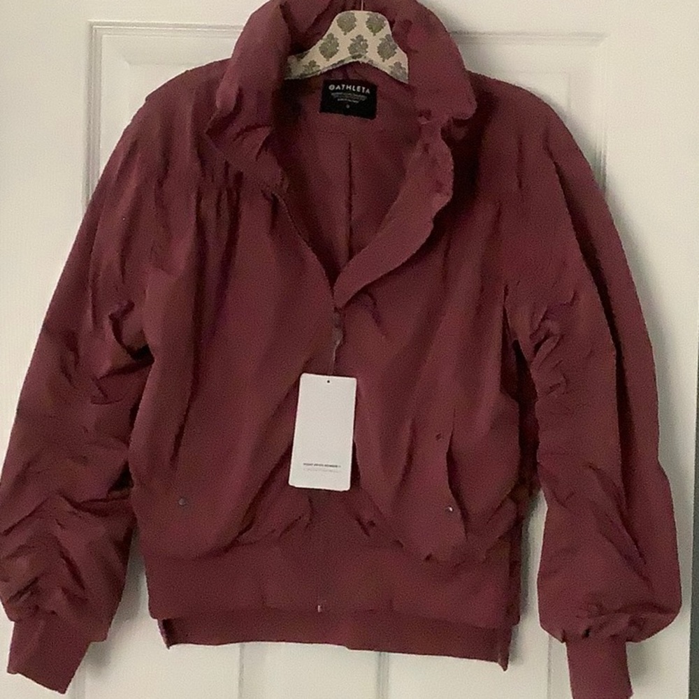 Athleta blouson point Reyes bomber jacket size M … pinkish mauve color.